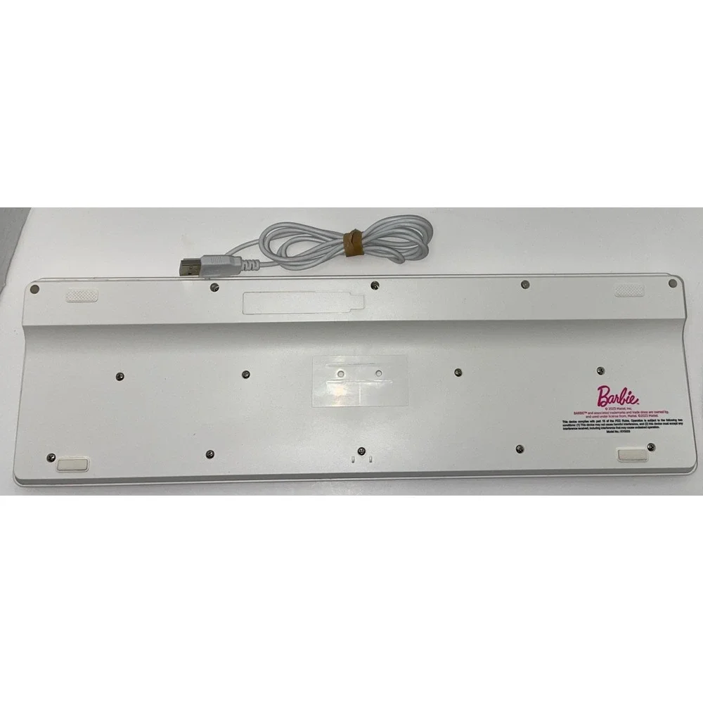 Official Mattel Barbie Computer USB Wired Pink Barbie Logo Printed Keyboard 2023